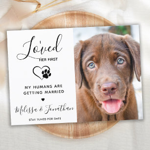 Ik Hield Eerst Van Haar Moderne Huisdier Foto Hond Aankondiging