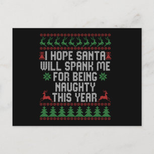 Ik hoop dat de kerstman me zal laten pesten omdat briefkaart