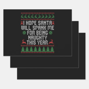 Ik hoop dat de kerstman me zal laten pesten omdat inpakpapier vel