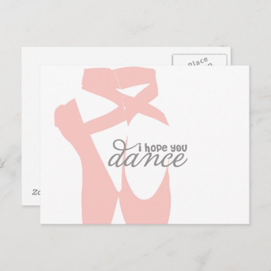 Ik hoop dat je danst - roze balletschoentjes - bri briefkaart (Voorkant / Achterkant)