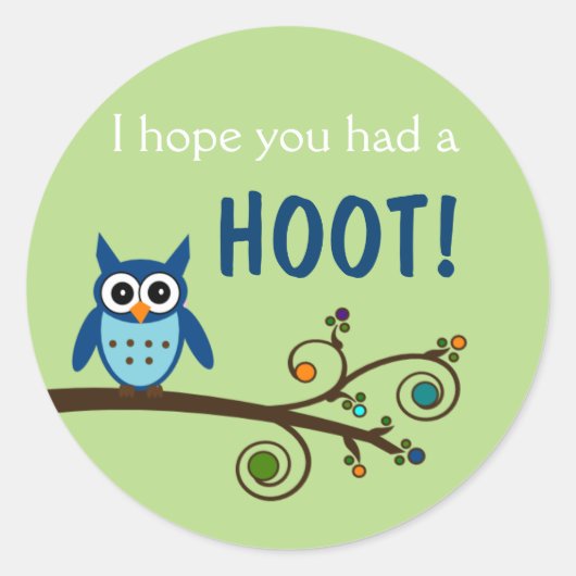 Ik hoop dat je een Hoot Owl Birthday Sticker hebt  (Voorkant)