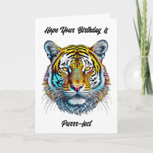 Ik hoop dat je jarig bent Purrr-fect! tijger thema Kaart