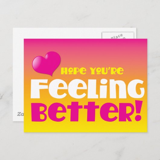 Ik hoop dat je je beter voelt! briefkaart (Voorkant / Achterkant)