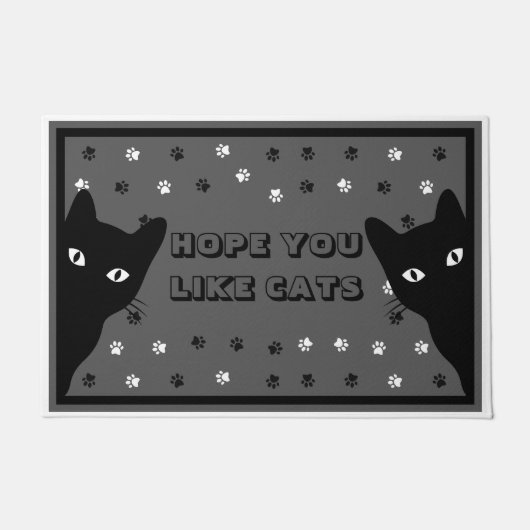 Ik hoop dat je van Cats Funny Gift houdt Deurmat (Voorkant)