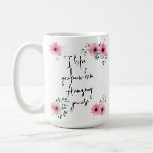 Ik hoop dat je Waterverf Pink Floral Friendship ke Koffiemok