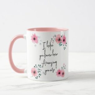 Ik hoop dat je Waterverf Pink Floral Friendship ke Mok