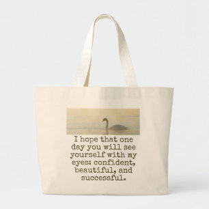 Ik hoop dat op een dag - een mooi citaat grote tote bag