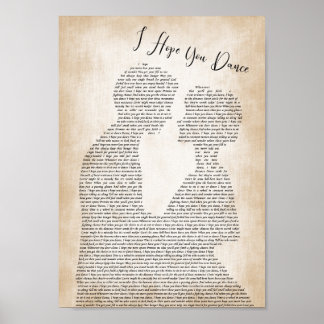 Ik hoop dat u Dance Song Lyric Man Lady Bride Groo Poster