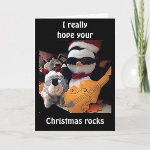 IK HOOP ECHT DAT Y0UR KERSTMIS "R0CKS" FEESTDAGEN KAART