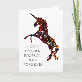 Ik hoop een Unicorn Poops op je voorhoofd. Kaart