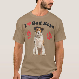IK HOOP VAN BAD BOYS Funny Male Fox Terrier Puppy  T-shirt
