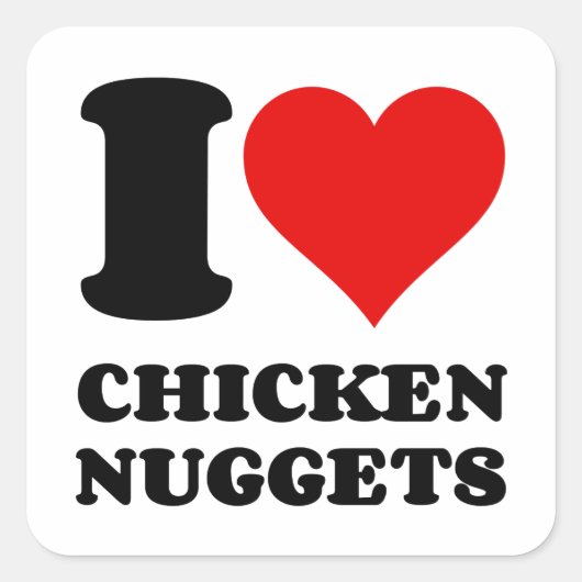 IK HOOP VAN CHICKEN NUGGGETS VIERKANTE STICKER (Voorkant)