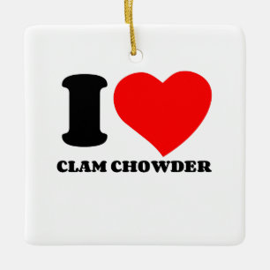 IK HOOP VAN CLAM CHOWDER KERAMISCH ORNAMENT
