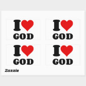 IK HOOP VAN GOD RECHTHOEKIGE STICKER (Vel)