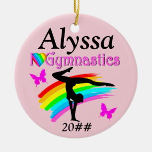 IK HOOP VAN GYMNASTICS PINK PERSONALISEERD ORNAMEN KERAMISCH ORNAMENT