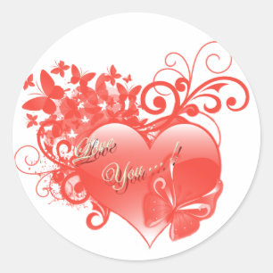 IK HOOP VAN JE IN RODE HART RONDE STICKER