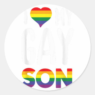 IK HOOP VAN MIJN GAY SON Proud Ally Rainbow Heart  Ronde Sticker