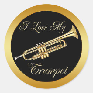 IK HOOP VAN MIJN TRUMPET RONDE STICKER