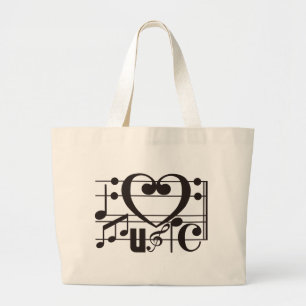 IK HOOP VAN MUZIEK GROTE TOTE BAG