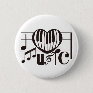 IK HOOP VAN MUZIEK RONDE BUTTON 5,7 CM