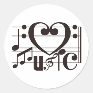 IK HOOP VAN MUZIEK RONDE STICKER