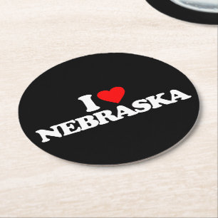 IK HOOP VAN NEBRASKA RONDE KARTONNEN ONDERZETTER