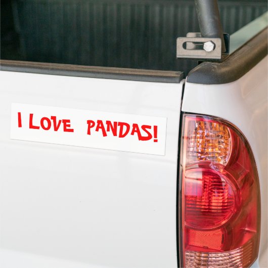 IK HOOP VAN PANDAS! BUMPERSTICKER (Op Truck)