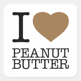 IK HOOP VAN PEANUT BUTTER VIERKANTE STICKER