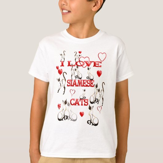 IK HOOP VAN SIAMESE CATS T-shirt (Voorkant)
