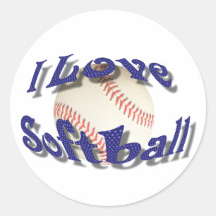 IK HOOP VAN SOFTBALL-STICKER RONDE STICKER