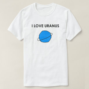 IK HOOP VAN URANUS Heart Space Planets Astronomer T-shirt