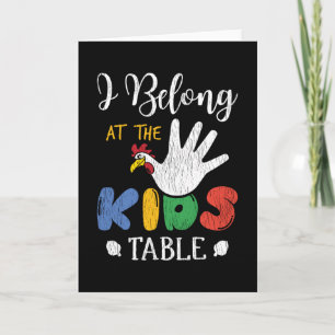 Ik hoor aan de kindertafel - Grappig Thanksgiving- Kaart