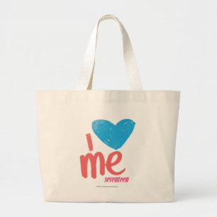 Ik hoor Aqua/Roze Grote Tote Bag