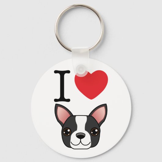 Ik hoor Boston Terriers Sleutelhanger (Voorkant)