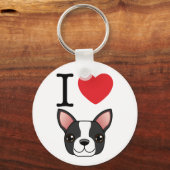 Ik hoor Boston Terriers Sleutelhanger (Voorkant)