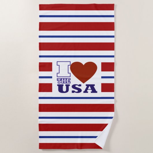 Ik hoor de VS - rood wit en blauw Strandlaken (Voorkant)