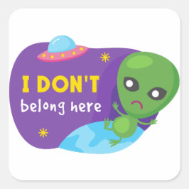 Ik hoor hier niet thuis vierkante sticker