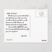 Ik hoor je aangepast briefkaart (Achterkant)