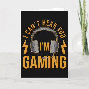 Ik hoor je niet, ik ben bezig met gamen T-shirt Fu Kaart