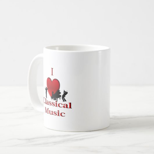 Ik hoor klassieke muziek koffiemok (Voorkant links)