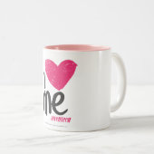 Ik hoor Magenta Tweekleurige Koffiemok (Voorkant rechts)