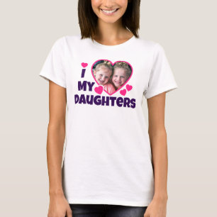 Ik hoor mijn aughters gepersonaliseerde fotoroze t-shirt