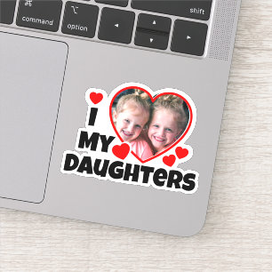 Ik hoor mijn aughters persoonlijke foto-contour sticker