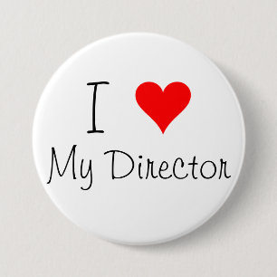 Ik hoor mijn directeur pop ronde button 7,6 cm