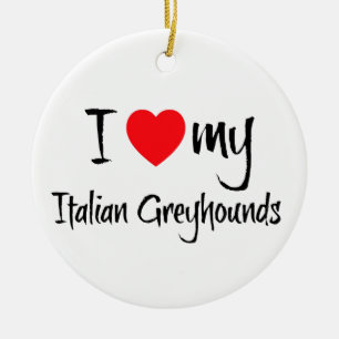 Ik hoor mijn Italiaanse windhond Keramisch Ornament