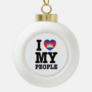 Ik hoor mijn Khmer-mensen Keramische Bal Ornament
