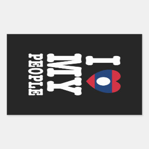 Ik hoor mijn Laotiaanse mensen Rechthoekige Sticker