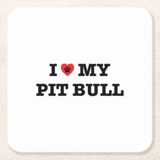 Ik hoor mijn pitbull vierkante kartonnen onderzetter