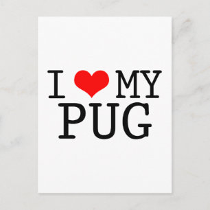 Ik hoor mijn pug briefkaart