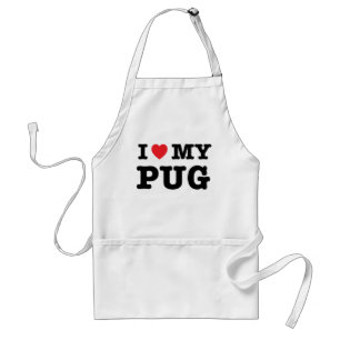 Ik hoor mijn Pug Kitchen Apron Standaard Schort